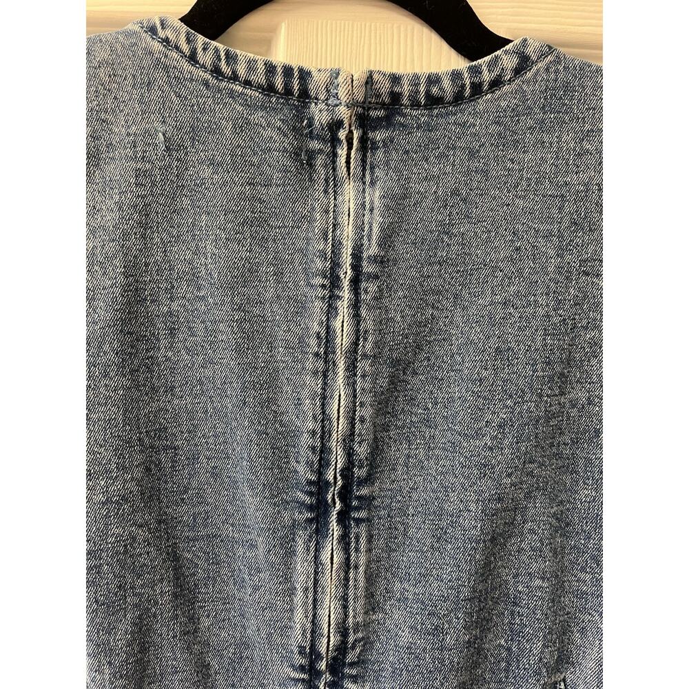 Abercrombie & Fitch Sleeveless Shell Denim Mini Dress - Size LT Large Tall - Picture 5 of 6
